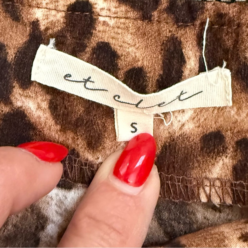 Et Clet Darling Leopard Skirt Size Small, Side Zip - Picture 2 of 9